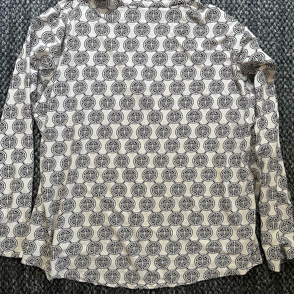 Ibkul Women’s Nylon/Polyester Top, Mesh Sleeve Insert, Black/ White, XXL - Picture 6 of 7